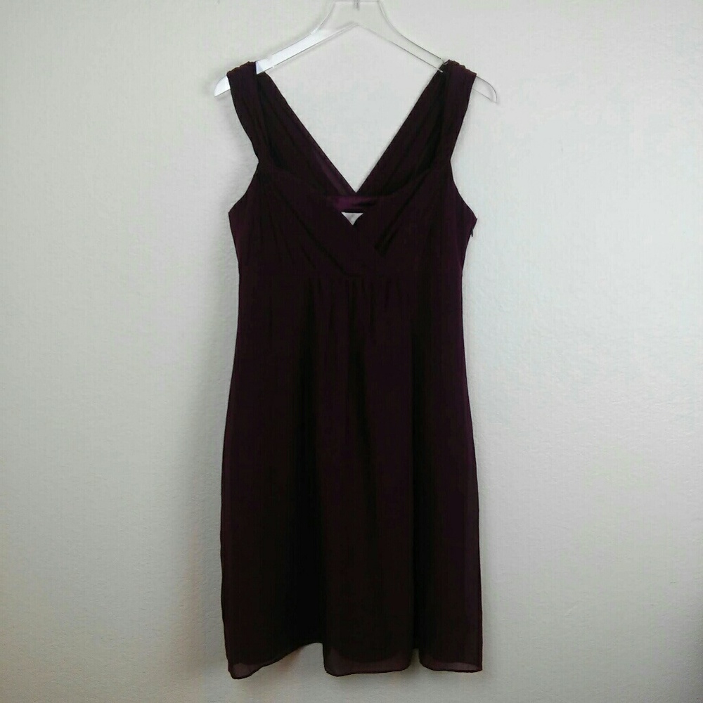 Ann Taylor Size 8 Maroon Silk Empire Waist Dress